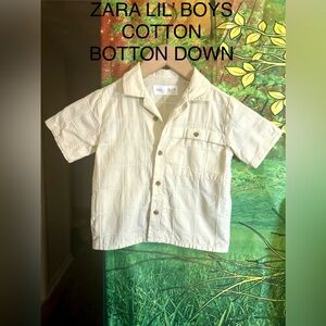 Zara Kids ( Boys) Off-White (Cream) Button Down Shirt: NWOT